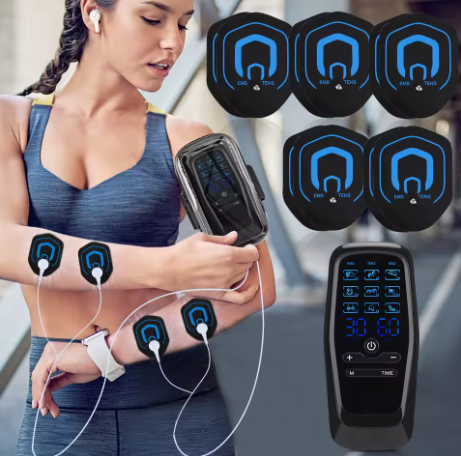 Stimulateur Musculaire Électrique EMS/TENS – Massage & Physiothérapie avec 10 Électrodes