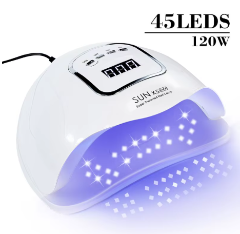 Lampe à Ongles LED MAX 120W – Séchage Rapide Gel & Vernis Semi-Permanent (45 LEDs)