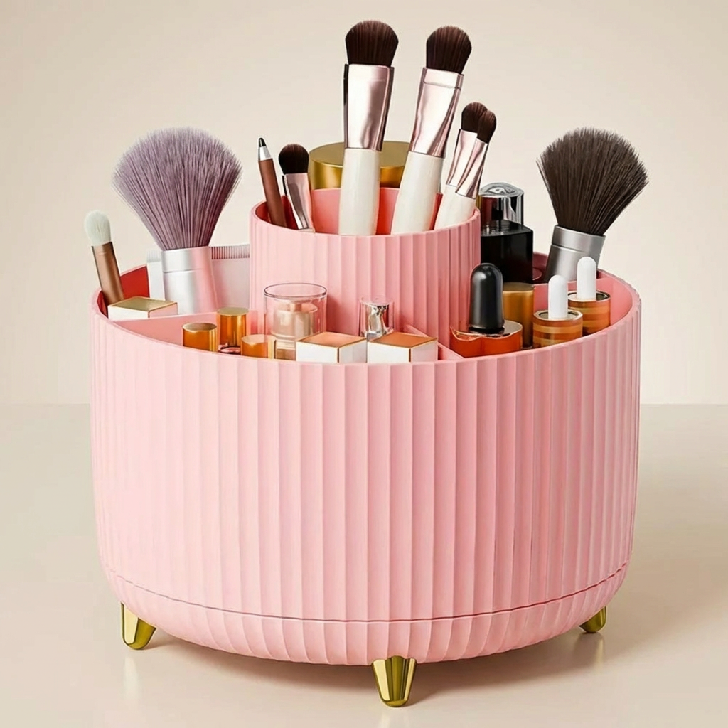 GLAMORA™ – Boîte de rangement maquillage rotative 360°